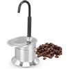 Otufan Moka a Tubo Singolo - Caffettiera Moka in Alluminio - 1 Tazza Da 50 Ml Infusione Rapida in 90 Secondi Con Beccuccio in Lega Di Alluminio Piano Cottura Caffettiera Italiana per Feste All'aperto Viaggi