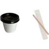 Nicoletti Offerta 300 Pezzi KIT 100 Bicchieri carta 2,5 oz tazzina bicchierino espresso caffe + 100 Coperchi + 100 palette imbustate singolarmente