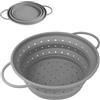 RHAFAYRE Scolapasta Pieghevoli, Scolino da Cucina in Silicone con Manici, Cestello Scolapasta per Scolare Pasta, Verdura, Frutta e Fagioli, Medio, Grigio