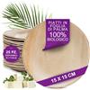 Waipur Piatti in Foglia di Palma Ecologici - 25 Pz Rotondi 15x15 cm - Stoviglie usa e getta Compostabili Eleganti - Leggeri e Resistenti - Simile al Bamboo e al Legno - Ideale per Feste