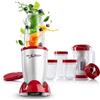 GOURMETmaxx Mr. Magic Mixer | Smoothie Maker con set di accessori XXL | Frullatore da 18 pezzi | Frullatore con coperchi salvafreschezza a tenuta stagna | Food Processor per frullati, smoothies ecc.