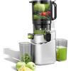 AMZCHEF Spremiagrumi automatico tutto in uno, 250 W, apertura 135 mm e spremiagrumi da 1,8 l, per frutta e verdura, vincitore del test con triplo filtro - argento