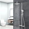 OCEAN ITALY SRL OCEAN ITALY Colonna Doccia con Rubinetto Termostatico, Miscelatore Doccia Soffione Doccia Quadrato in Acciaio Inox 20x20cm, Doccetta Tonda da 108mm, Altezza Regolabile 735-1170mm Cromo