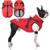 LUOWAN Cappotto per cani di piccola taglia, giacca per cani con imbracatura, impermeabile e caldo cappotto invernale per cani di piccola taglia, lavabile in lavatrice, con strisce riflettenti