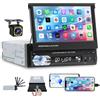 Hikity Autoradio 1 Din con Schermo A Scomparsa Tattile 7 Pollice Auto Radio Stereo Bluetooth Vivavoce con USB FM Mirror Link AUX Telecamera per Retromarcia
