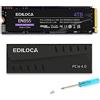 Ediloca EN855 SSD da gioco interno con dissipatore di calore 4 TB PCIe Gen4, NVMe M.2 2280, fino a 7400 MB/s, unità a stato solido, configurazione cache DRAM, compatibile con PS5 e PC