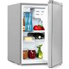 KLARSTEIN Cool Kid - Frigorifero, Mini Frigo con CompactCooling Design, Capacità: 66 L, Classe Energetica E, 2 Ripiani, Vano Freezer: 4 L, Vano per Bottiglie fino a 2 L, Grigio/Acciaio Inox Spazzolato