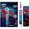 Oral-B Vitality Pro Kids Spiderman Bambino Spazzolino rotante-oscillante Blu, Rosso