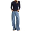 United Colors of Benetton Maglia M/M 1091D1M09 Maglione, Blu, L Donna