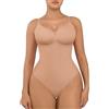 FeelinGirl Contenitivo Modellante Intimo Donna Pancia Piatta Senza Cuciture Shapewear String Bodysui Cachi cenere XS/S