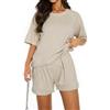 Totatuit Completo Sportivo da Donna Estiva Tuta Sportiva Due Pezzi T-Shirt a Maniche Corta con Scollo Rotondo & Pantaloncini Estivi Casual,Ginnastica per Training,Pallavolo,Yoga,Jogging