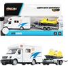 Toi-Toys Camper con rimorchio per motoslitta - Auto giocattolo a partire dai 3 anni - Caravan Toy & Veicolo da neve - Motore a frizione