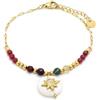 LUXENTER Bracciale LUXENTER in madreperla bianca rifinito in oro giallo 18 carati - Zador
