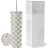 Simple Modern Tazza Termica da Viaggio con Cannuccia e Coperchio | Bicchiere Termico in Acciaio inossidabile Isolato | Regali per Donne | Classic | 830ml | Checkmate