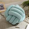 Yokawe Cuscino a Forma di Palla con Nodo - Cuscino Rotondo Decorativo da 9 Pollici Cuscino in Velluto Intrecciato a Mano Decorazione della Stanza per Soggiorno Camera da Letto Azzurro 9