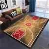PEIHUODAN Tappeto in Stile Sportivo, Campo da Basket Football per Soggiorno Bambini Marrone Verde Ragazzo Adolescente - Camera da Letto Antiscivolo Zerbino (Marrone, 120 x 180 cm)