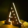 Naispanda Luce Notturna Personalizzata con lettera in legno Luce notturna a LED con Decorazione Personalizzata con Nome Lampada Notturna Personalizzata Regali d'amore (monochrome, Height 19cm)