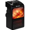 KESSER® Prese, termoventilatore a risparmio energetico, mini con effetto camino, telecomando, display LCD, in ceramica, con termostato da 400 W, regolazione della temperatura, timer, ufficio, bagno,