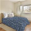 PENSIERI DELICATI Telo Copriletto 220x280 cm, Telo Singolo 100% Cotone Pique, Ideale Come Telo Arredo, Coperta Salva Letto 1 Piazza e Mezza, Fantasia Oceano Blu, 100% Made in Italy