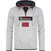 Geographical Norway UPCLASS Men - Felpa con Cappuccio da Uomo con Tasca - Felpe con Logo da Uomo - Felpa con Cappuccio A Manica Lunga Caldo - Sweat Hood Sport Casual Bianco Sporco - M