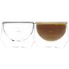 KRUVE IMAGINE - Bicchiere da latte, fatto a mano, a doppia parete, set di due (8,5 oz/250 ml latte)