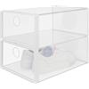 Windfromort Scatole per Scarpe 2 Pezzi Organizer 33.5x23x13 cm Impilabili Organizzatore Contenitori Trasparente Stoccaggio Porta Tacchi Alti Scarpe da Ginnastica