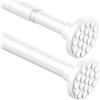 Aiitomg Bastone per Tenda a Pressione Asta Tenda Telescopica Bastone Tenda Doccia senza Foratura Estensibile con Molla, Bianco(85-220cm Φ32 mm)