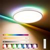 LQWELL® LED Plafoniera Dimmerabile con Telecomando, 24W 2500LM 3000-6500K RGB, Illuminazione da Soffitto Rotonda e Piatta IP44 per Soggiorno Camera da Letto Sala da Pranzo, 300 * 40mm