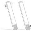 LQWELL® 36 LEDs Luce per armadietto con sensore di movimento wireless Luce da 24 cm 1500 mAh Ricaricabile Luce dimmerabile per armadio per cucina Armadio Libreria Camera da letto (Grigio, 2 Pezzi)