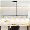 Kowanie Lampada a sospensione lampada a sospensione per tavolo da pranzo GU10: lampada da sala da pranzo 6 lampadine in oro nero lampada da tavolo moderna da pranzo a sospensione - senza lampadina