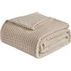 EMME Coperta Pile Plaid Morbida - 3D Touch Coperta Divano, 130 x 150cm, Coperta di Flanella Calda e Soffice, Lavabile, Coperta Letto Singolo, Matrimoniale, Coperta per Casa, Picnic, Beige