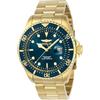 Invicta Pro Diver - Orologio da uomo in acciaio inossidabile con movimento al quarzo - 43 mm, Oro / Blu