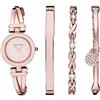 Anne Klein Set di orologi rigidi da donna e bracciale con accenti di cristalli premium