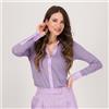 PALAZZO MODA Camicia manica lunga jersey costina lamé con dettagli in raso