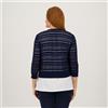Nina Leonard Cardigan in maglia a righe con maniche a 3/4