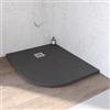 DEGHI Piatto doccia semicircolare sinistro 70x90 cm mineralmarmo antracite effetto pietra riducibile - Tail
