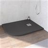 DEGHI Piatto doccia semicircolare destro 80x100 cm mineralmarmo antracite effetto pietra riducibile - Tail