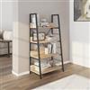 DEGHI Libreria 60 x 117h cm con ripiani effetto rovere e montanti obliqui in metallo nero - Caio