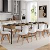 DEGHI Tavolo consolle allungabile 40-290x90 cm frassino e metallo nero - Trilogia