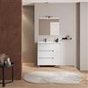 DEGHI Mobile bagno a terra 85 cm bianco lucido con lavabo sx e specchio - Libras