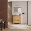 DEGHI Mobile bagno a terra 85 cm rovere africa con lavabo sx e specchio - Libras