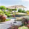 DEGHI Ombrellone palo centrale 2x3 m in alluminio grafite con snodo e telo beige - Huda