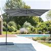 DEGHI Ombrellone palo laterale 2,5x2,5 m con telo grigio ardesia - Cannes