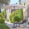 DEGHI Ombrellone palo centrale rotondo 270 cm in alluminio con telo beige - Urania