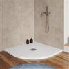 DEGHI Piatto doccia semicircolare 80 X 80 cm effetto pietra riducibile bianco - Nalos