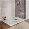 DEGHI Piatto doccia 80 X 90 cm effetto pietra riducibile bianco - Nalos