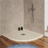 DEGHI Piatto doccia semicircolare 80 X 80 cm effetto pietra riducibile sabbia - Nalos