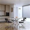 DEGHI Tavolo da pranzo 180x90 cm top in ceramica effetto travertino e gambe beige - Sigurd