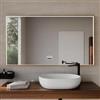DEGHI Specchio da bagno 3 led 140x80 cm con luce perimetrale antiappannante e sensore di movimento oro spazzolato - Elevate