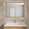 DEGHI Specchio da bagno 3 led 100x80 cm con antiappannate e retroilluminato nero gun metal - Seraph